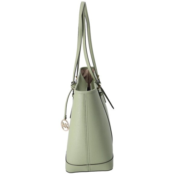 Michael Kors Jet Set Travel Large Top Zip Tote Light Sage Green Leather - Picture 4 of 6